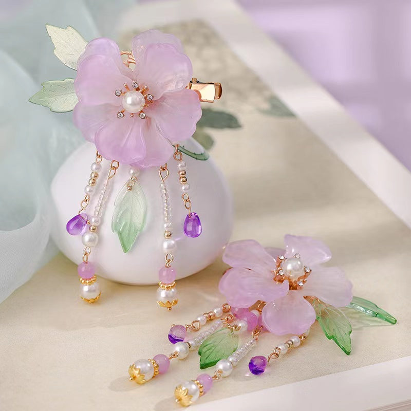 Handmade DIY simple cheap coloured glaze flower hairclip custom gift personalized accessories - Duo Fashion