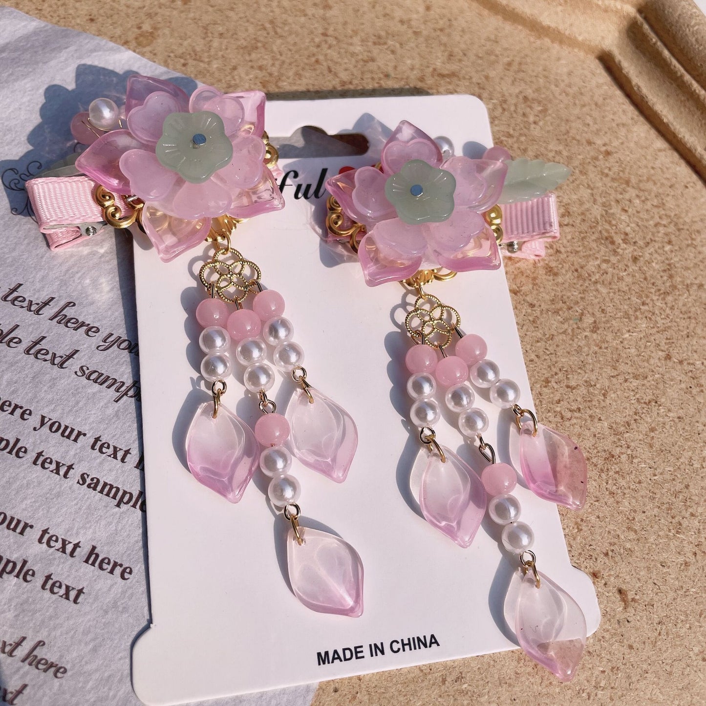 Hair clip handmade flower hairproducts custom gift personalized accessories - Duo Fashion
