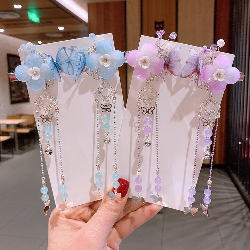 Hair clip handmade flower butterfly one pair hairproducts custom gift personalized accessories - Duo Fashion