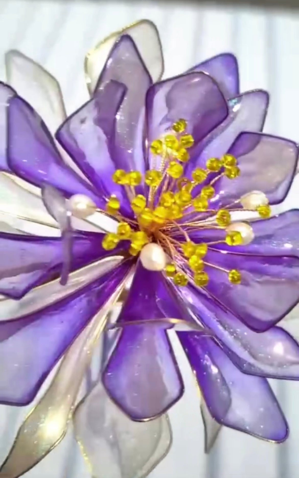 Handmade artificial flower hairpin purple color for girls birthday gift - Duo Fashion