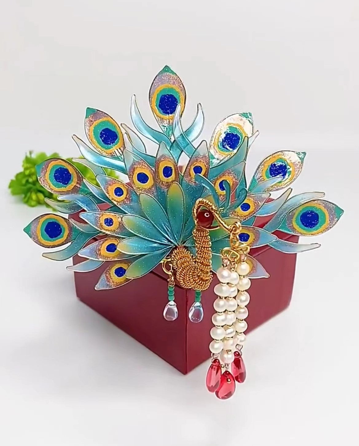 Handmade custom fancy jewelry peacock hairpin personalized accessories - Duo Fashion