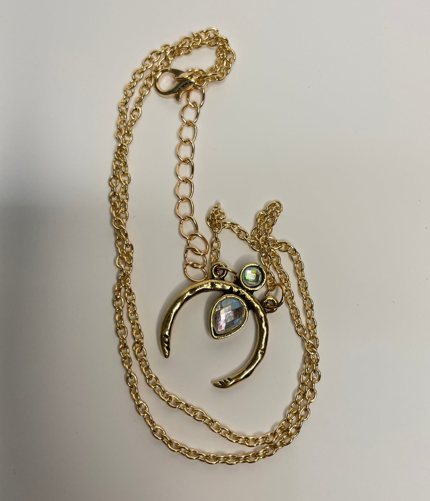 Handmade necklace retro moon gold color pendant - Duo Fashion