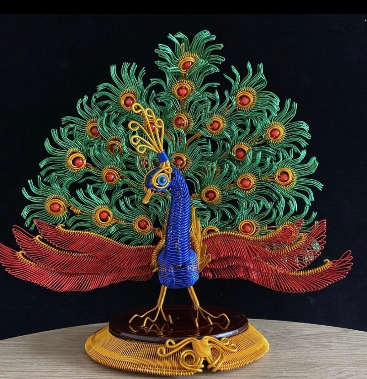 Amazing handcraft Peacock intangible cultural heritage weaving handmade gift