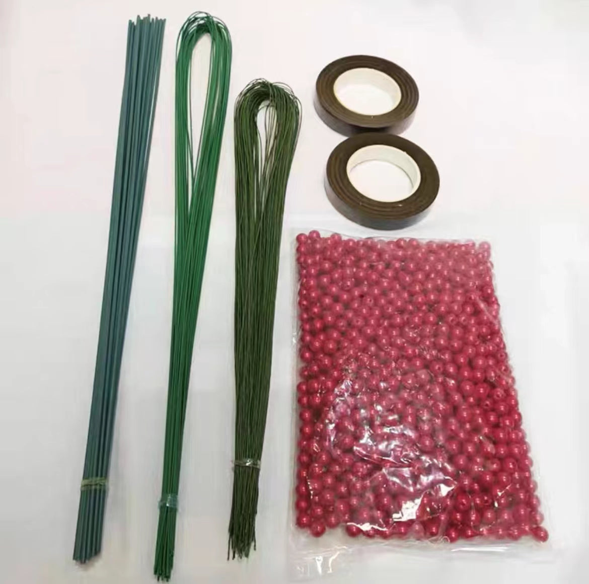 Handmade diy whole sets red beads holly flower home decoration raw material accessories