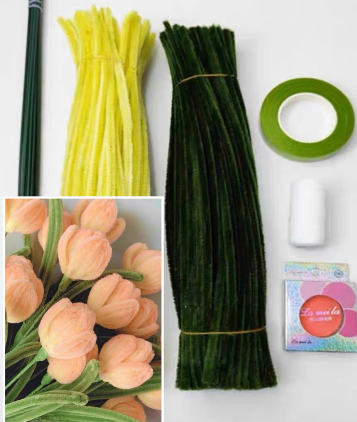 DIY raw material pipe cleaner tulips flower handcraft for birthday gif –  Duo Fashion