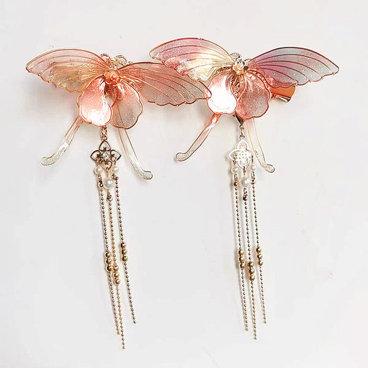 Handmade harpin creative butterfly artificial flower fluid hair products custom gift personalized accessories - Duo Fashion