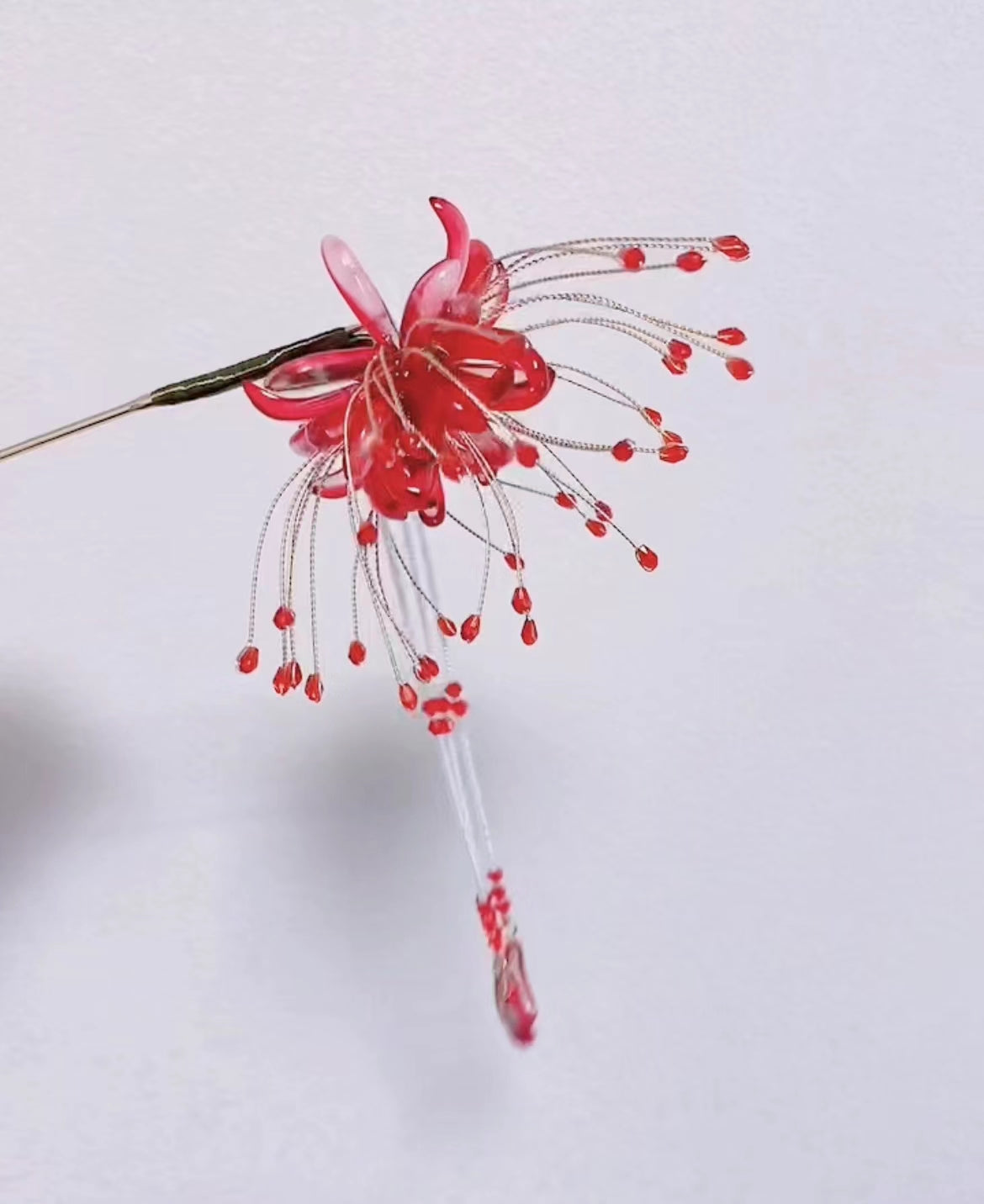 spider lily hair pin Hanmdade spider lily flower hairpin Chinese Hanfu style for girls pers – Duo Fashion