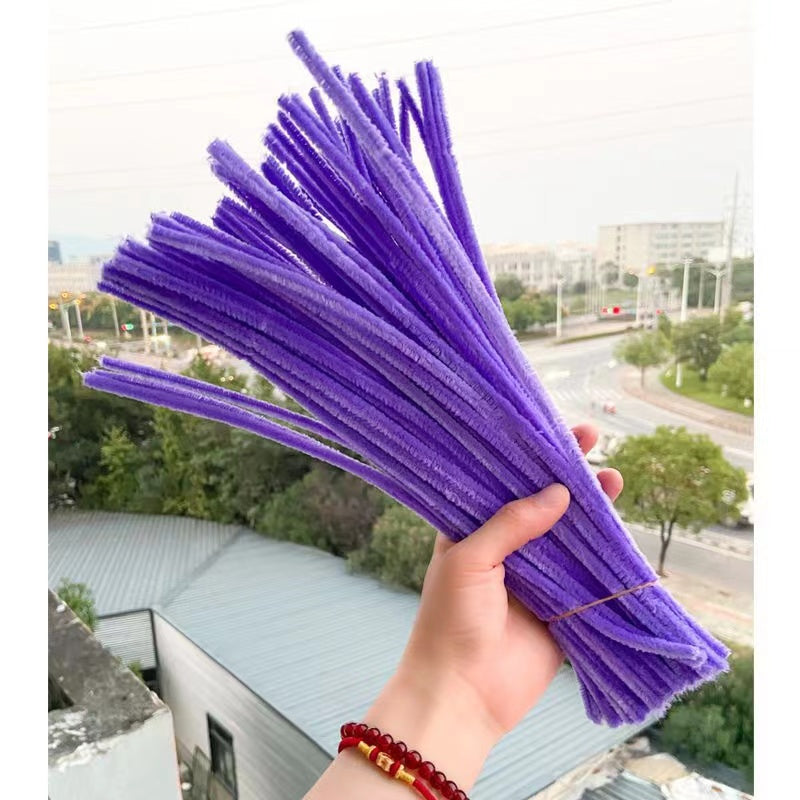 EXTRIc pipe cleaners- 100pc. pipe cleaner purple pipe cleaners-chenille  stems, pipe cleaners craft, fuzzy sticks great craft supplie