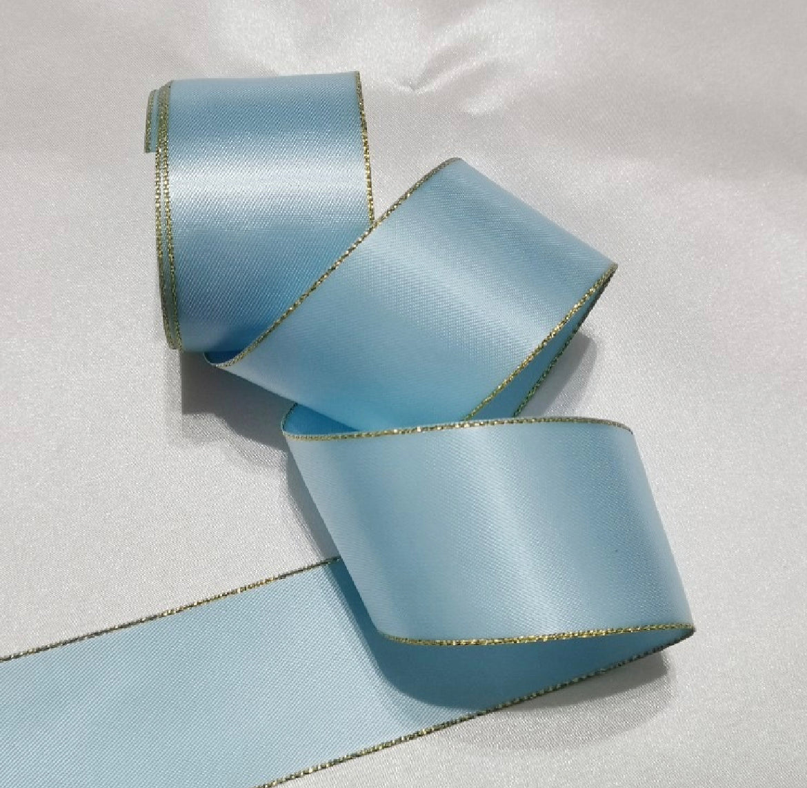 Handmade diy colorful satin ribbon with golden edge for ribbon flower ...