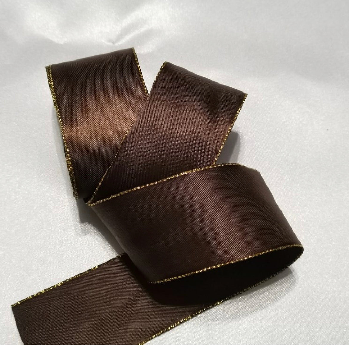 Handmade diy colorful satin ribbon with golden edge for ribbon flower ...